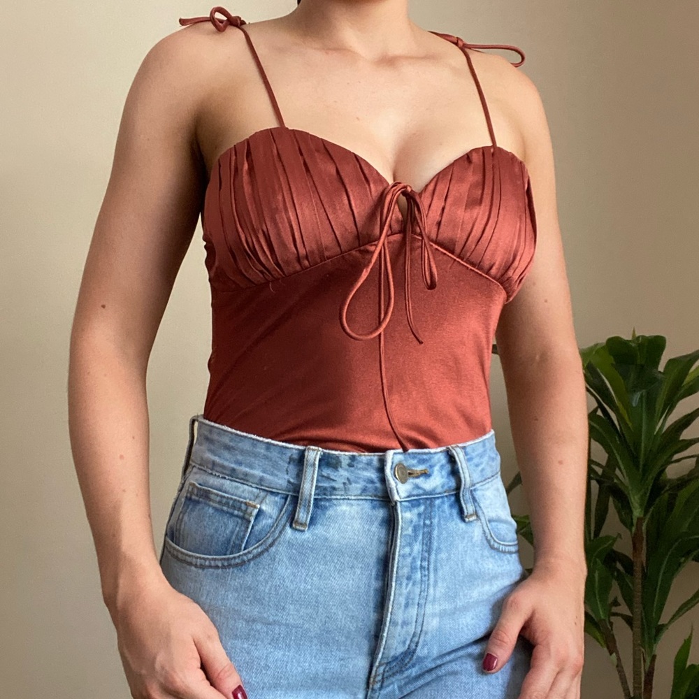 Cotton candy LA burnt orange top